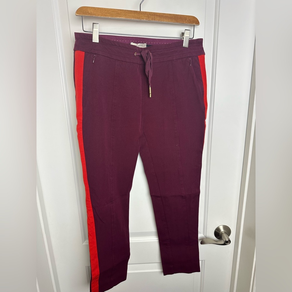 Anthropologie Womens 6 The Essential Slim Ankle Pants Drawstring Red Stripe
